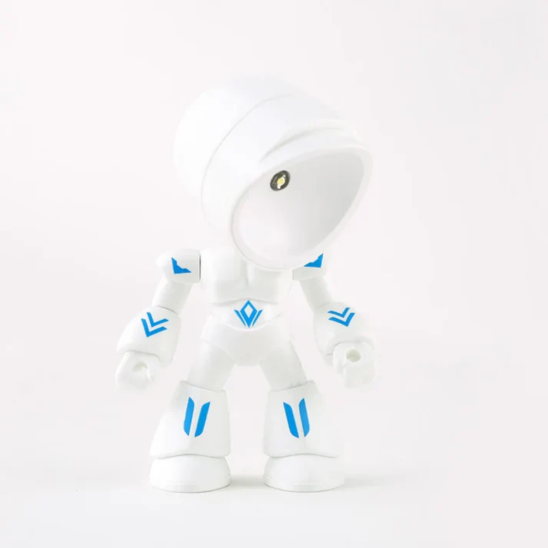 White mini robot LED table lamp