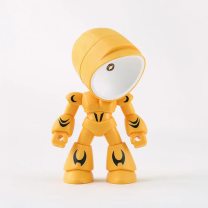 Yellow mini robot LED table lamp