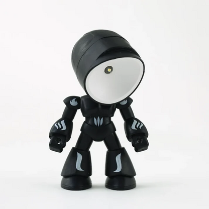 Black mini robot LED table lamp