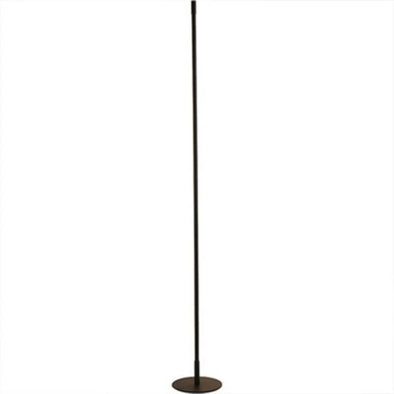 A sleek, minimalist black LED floor lamp with an ultra-thin vertical pole and a circular base, perfect for modern interior lighting.