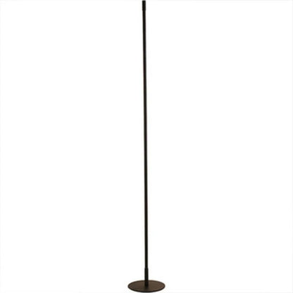 A sleek, minimalist black LED floor lamp with an ultra-thin vertical pole and a circular base, perfect for modern interior lighting.