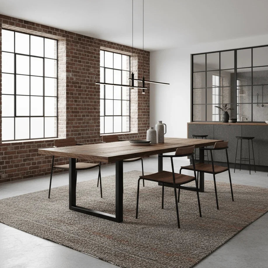Minimalist metal linear pendant light with LED