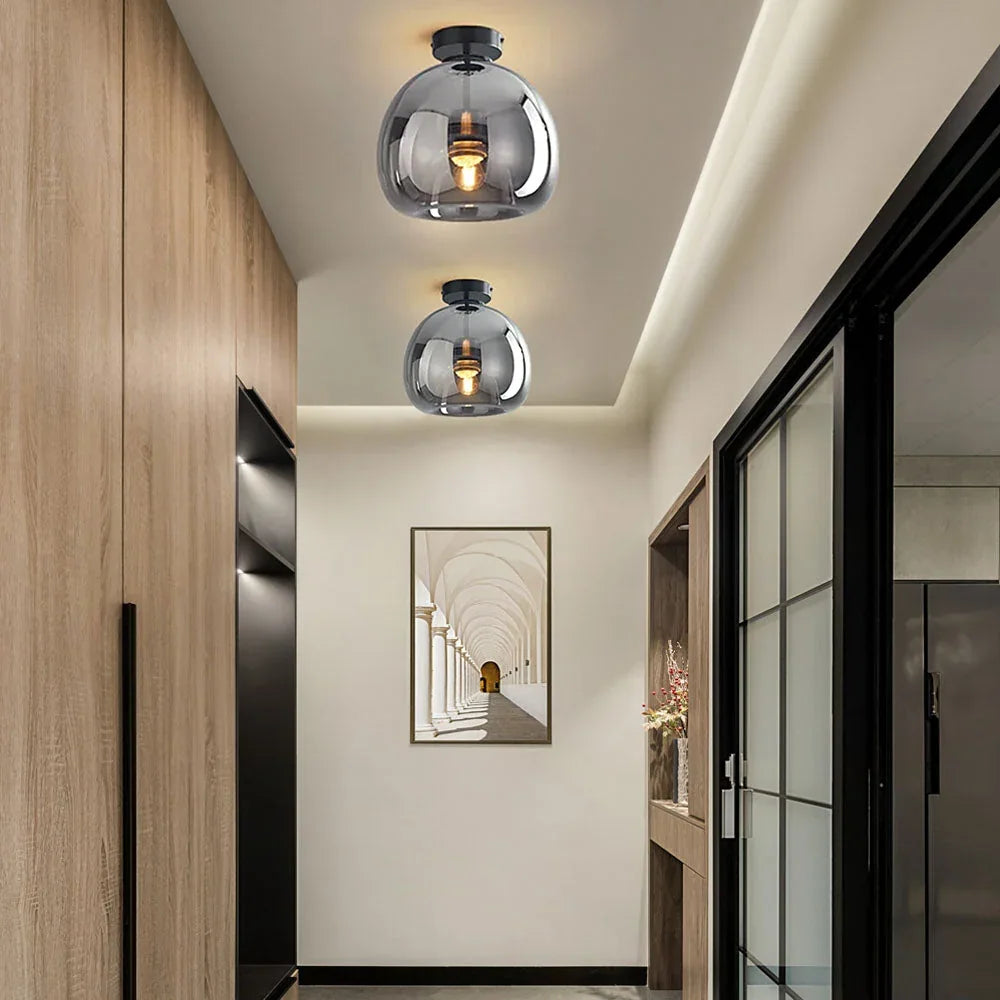 Modern glass flush mount ceiling light product view