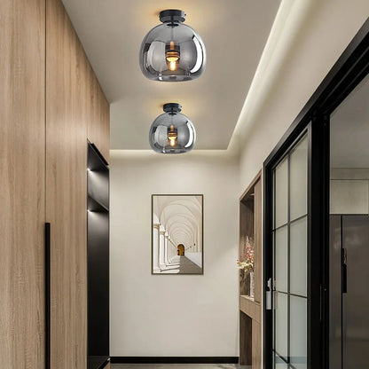 Modern glass flush mount ceiling light product view