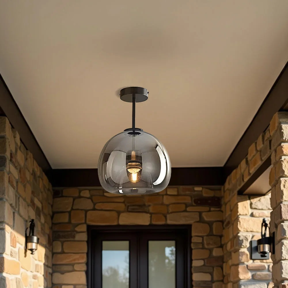 Modern glass flush mount ceiling light product view