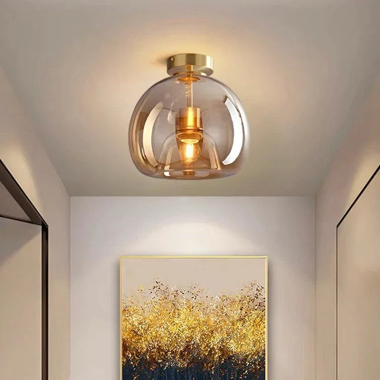 Modern glass flush mount ceiling light product view