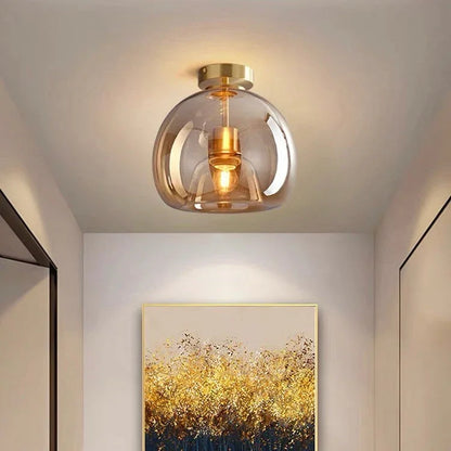 Modern glass flush mount ceiling light product view