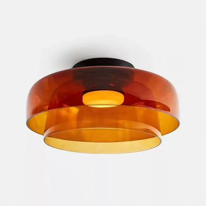 Modern layered glass ceiling light detail view