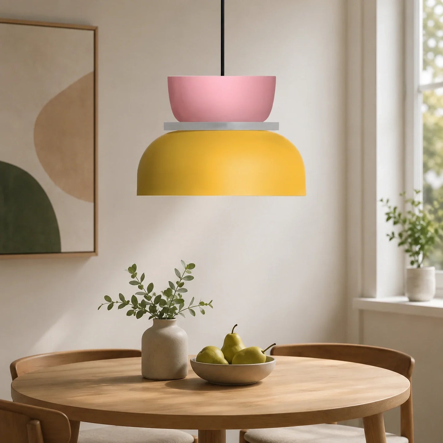 Modern Macaron Pendant Light with Iron and Acrylic Shade