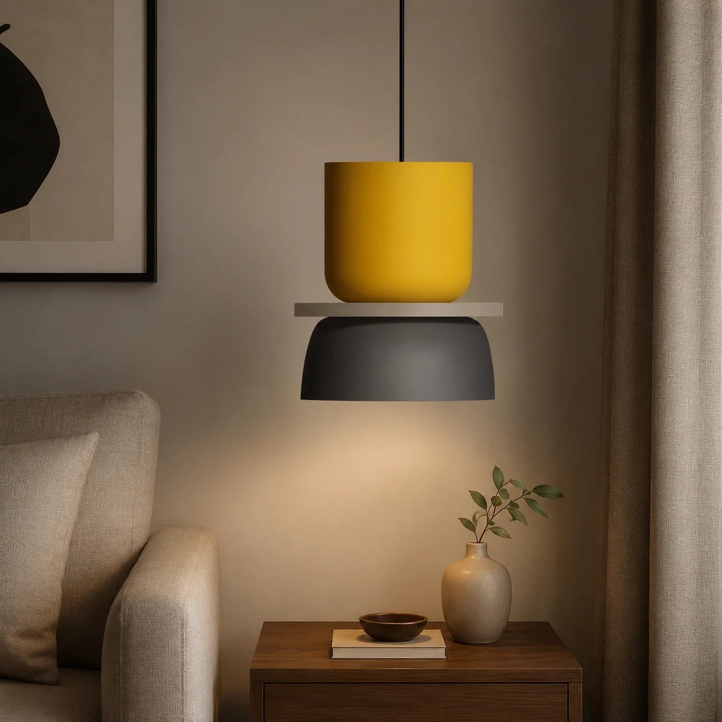 Modern Macaron Pendant Light with Iron and Acrylic Shade