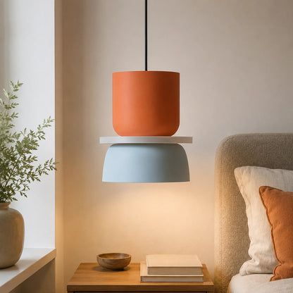 Modern Macaron Pendant Light with Iron and Acrylic Shade
