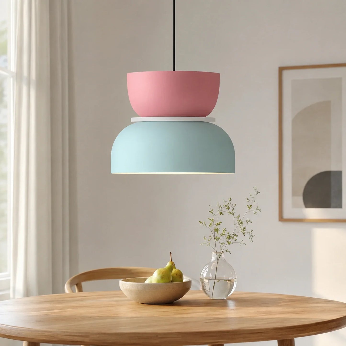 Modern Macaron Pendant Light with Iron and Acrylic Shade