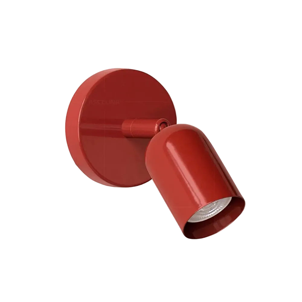 Compact painted iron wall light with downward shade