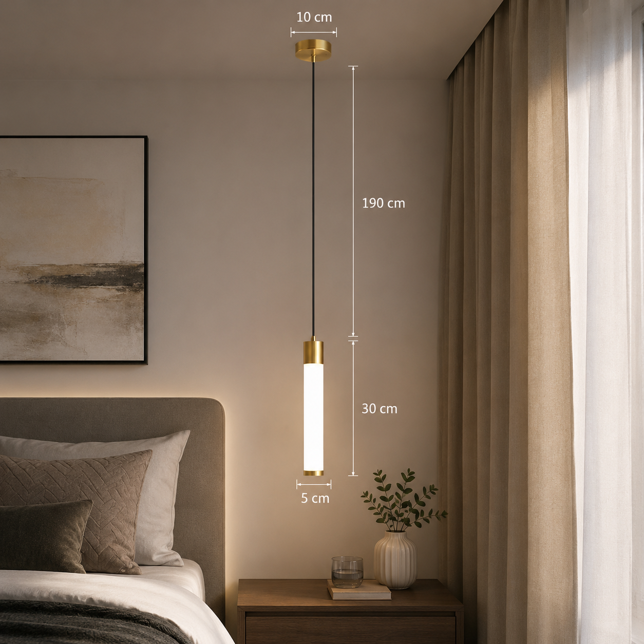 Retro LED Pendant Light with Marble and Acrylic Effect