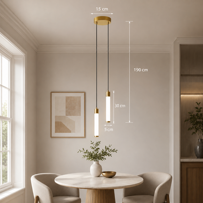 Retro LED Pendant Light with Marble and Acrylic Effect