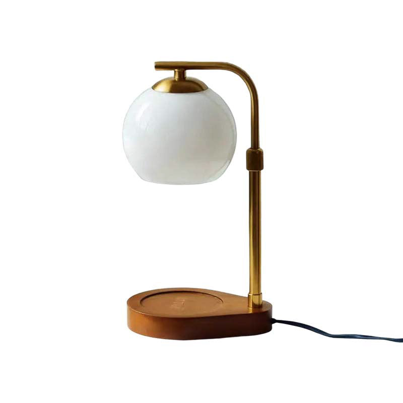 White frosted glass candle warmer lamp on a white background