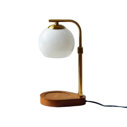 White frosted glass candle warmer lamp on a white background