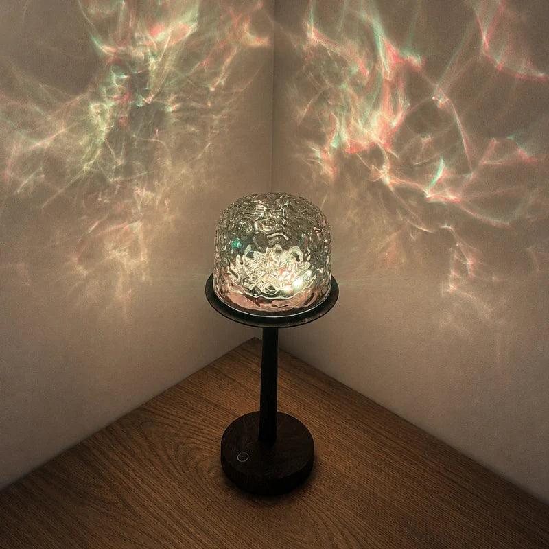 Aurora projector lamp casting a flowing wall pattern