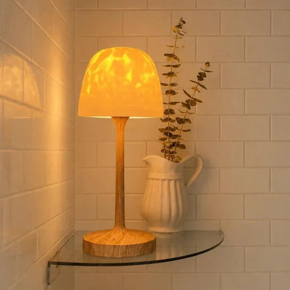 Northern lights table lamp with outer shade attached