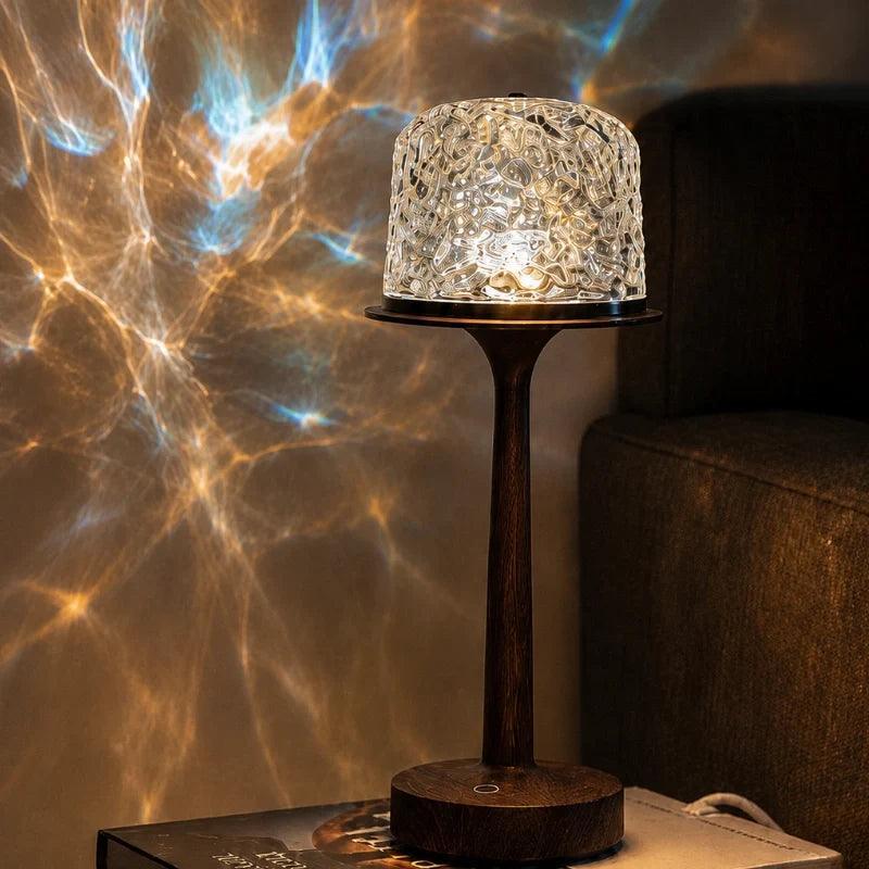 Close-up of textured dome projecting multicolour light