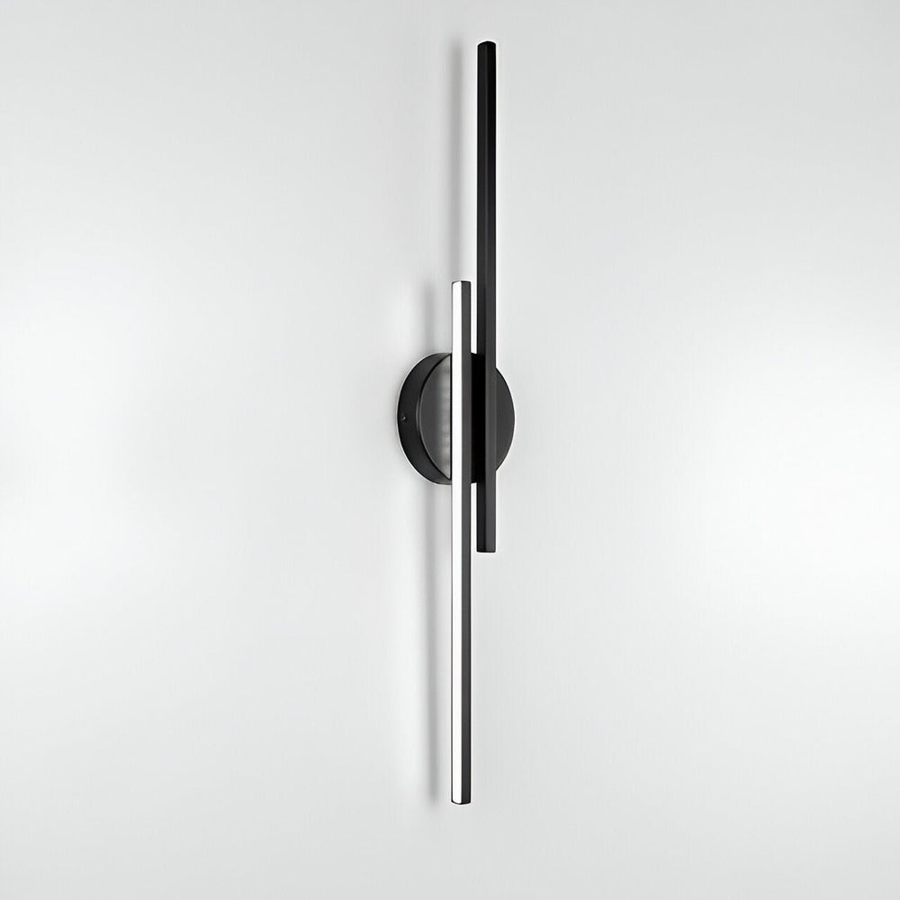 Offset Dual-Bar LED Wall Light with Round Backplate — product view 8