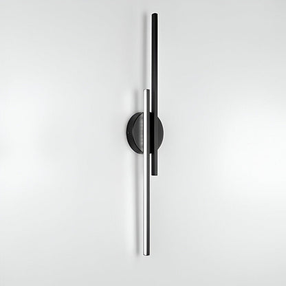 Offset Dual-Bar LED Wall Light with Round Backplate — product view 8