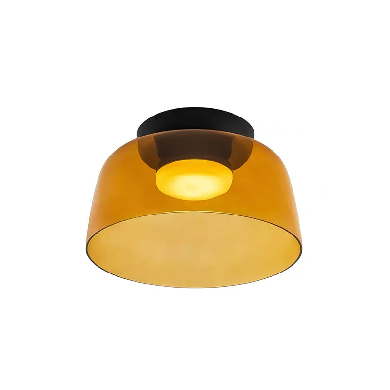 Orange layered glass ceiling light, Ø32 × H16 cm