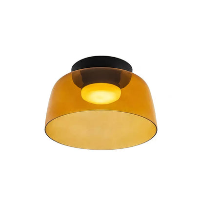 Orange layered glass ceiling light, Ø32 × H16 cm