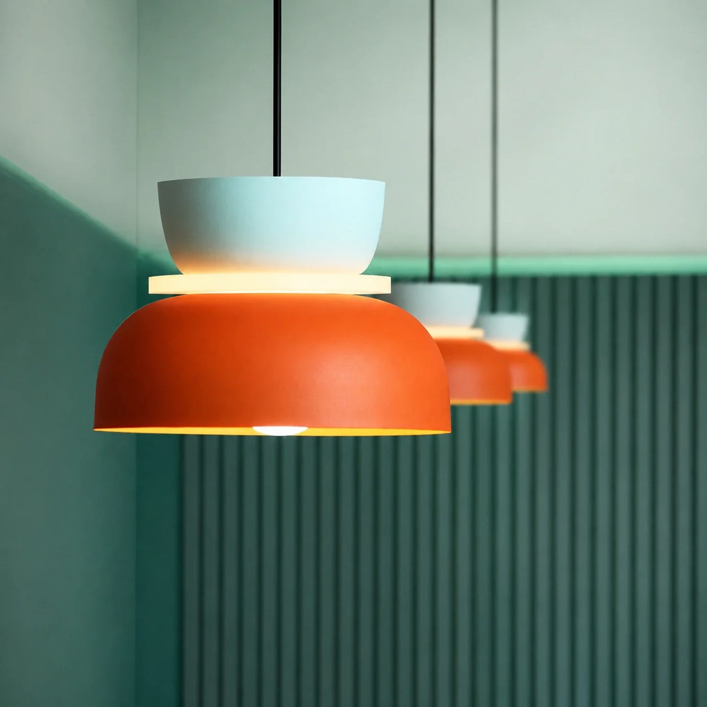 Modern Macaron Pendant Light with Iron and Acrylic Shade
