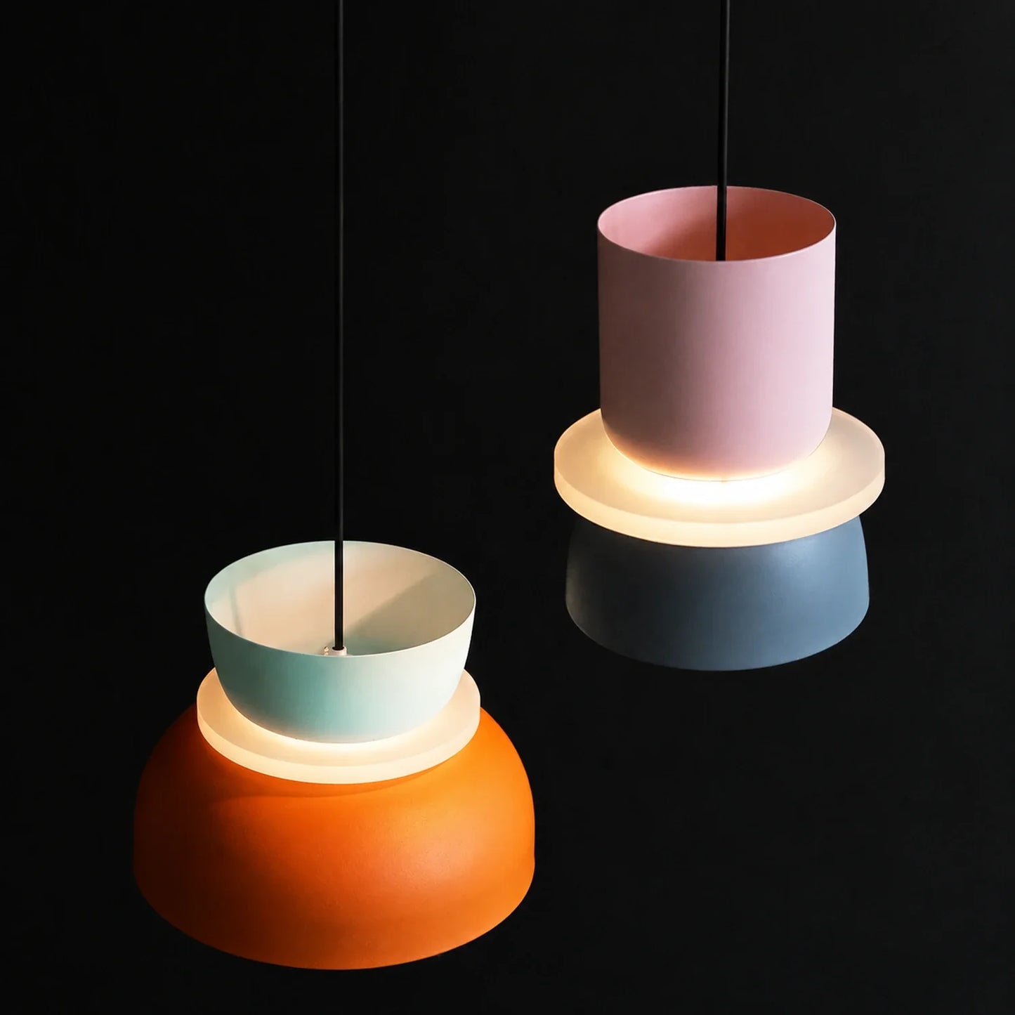Modern Macaron Pendant Light with Iron and Acrylic Shade