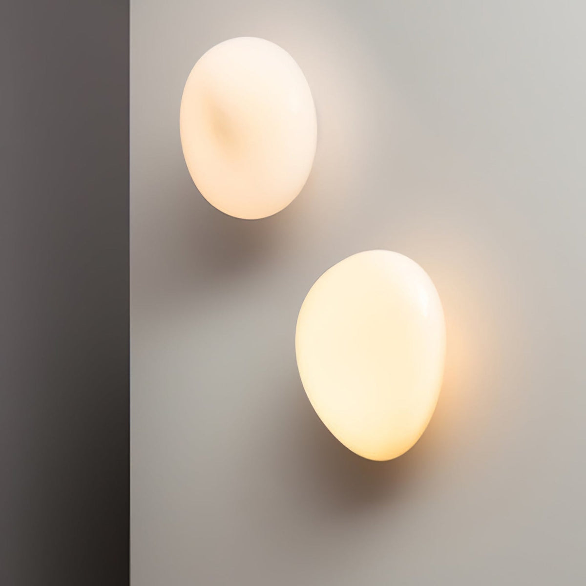 Organic Glass Wall Light with Sculpted Shade — product view 3