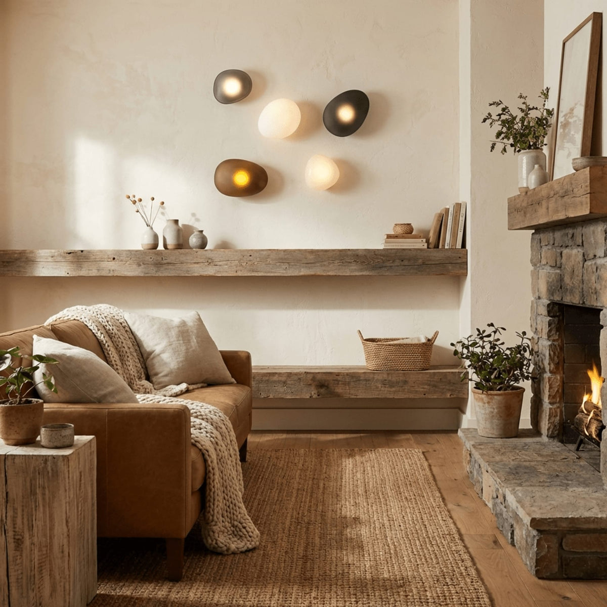 Organic Glass Wall Light with Sculpted Shade — product view 4