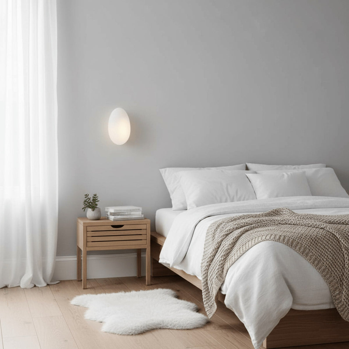 Organic Glass Wall Light with Sculpted Shade — product view 9
