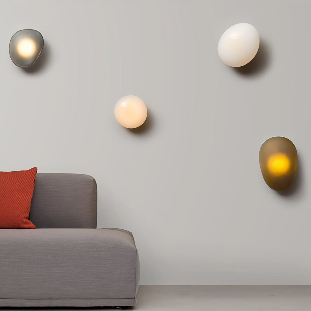 Organic Glass Wall Light with Sculpted Shade — product view 11