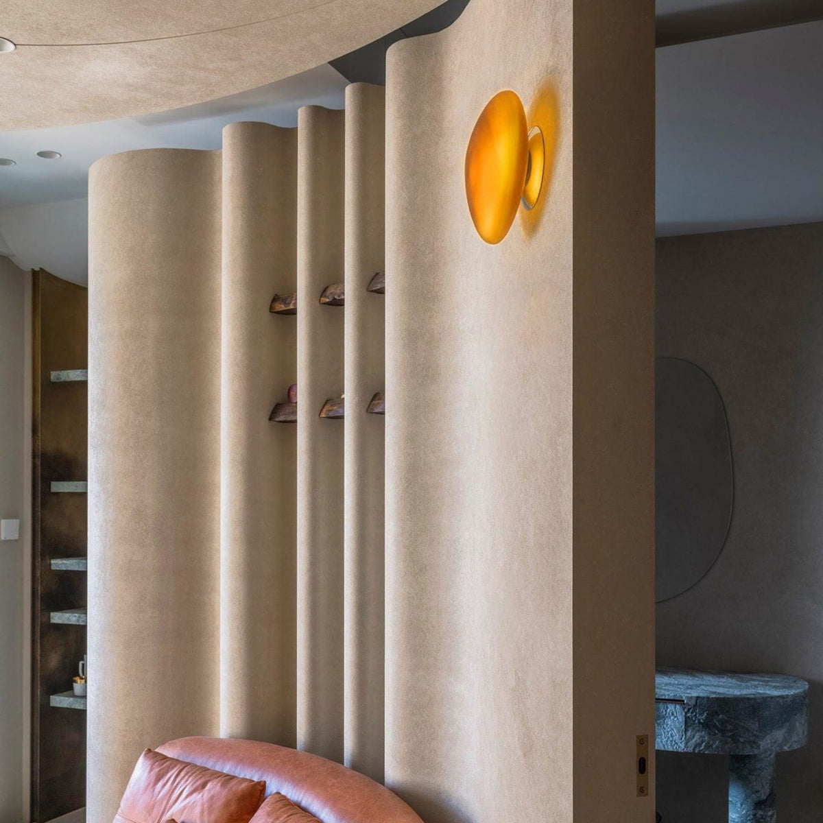 Organic Glass Wall Light with Sculpted Shade — product view 31