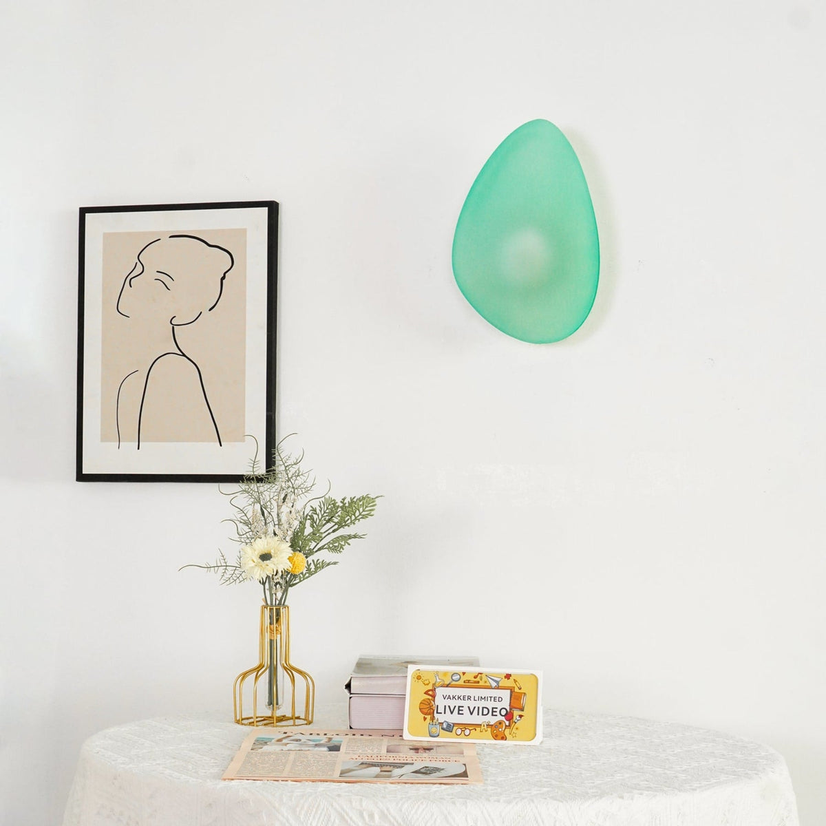 Organic Glass Wall Light with Sculpted Shade — product view 54