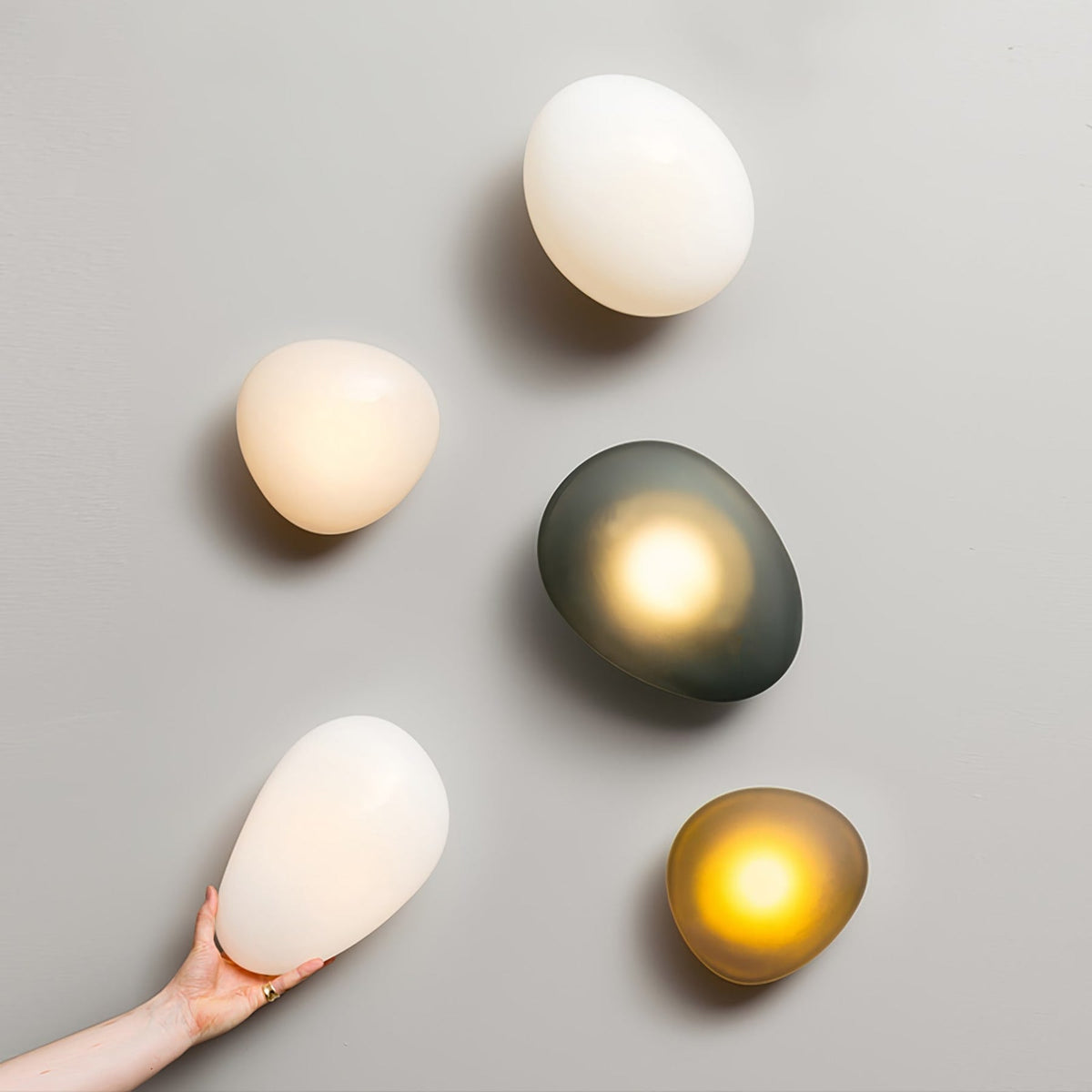 Organic Glass Wall Light with Sculpted Shade — product view 70