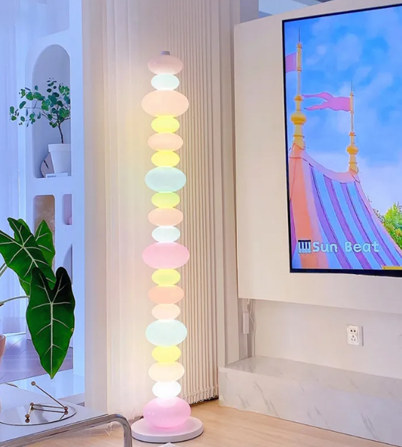 Pastel Stacked Orb Floor and Table Lamp