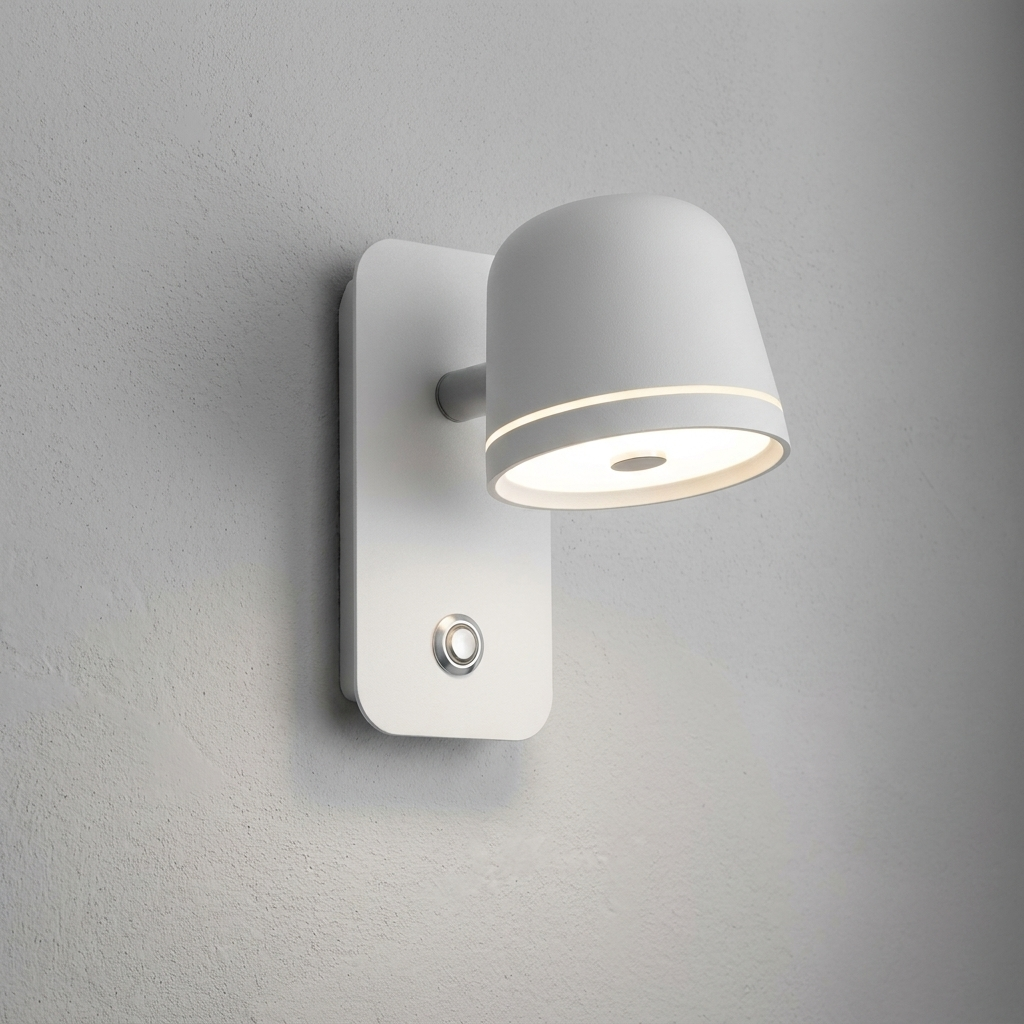 Pearly white square LED bedside wall light