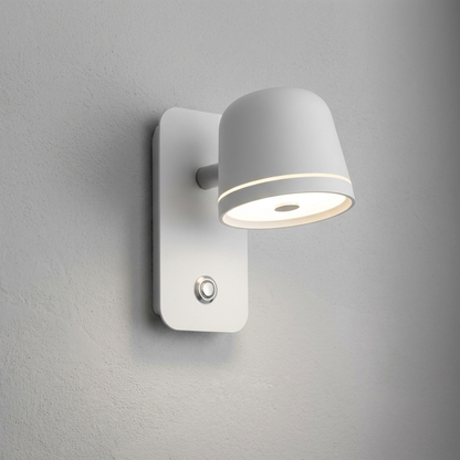 Pearly white square LED bedside wall light