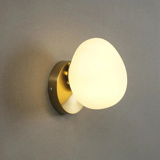 Pebble Glass Wall Light with Round Gold-Tone Base — product view 1