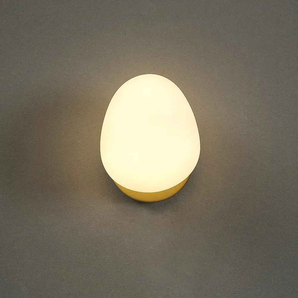 Pebble Glass Wall Light with Round Gold-Tone Base — product view 5
