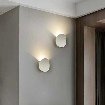 Pair of white pebble wall lights