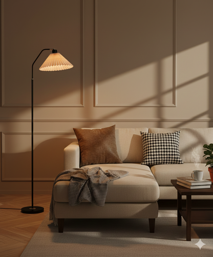 Pleated Paper Shade Floor Lamp