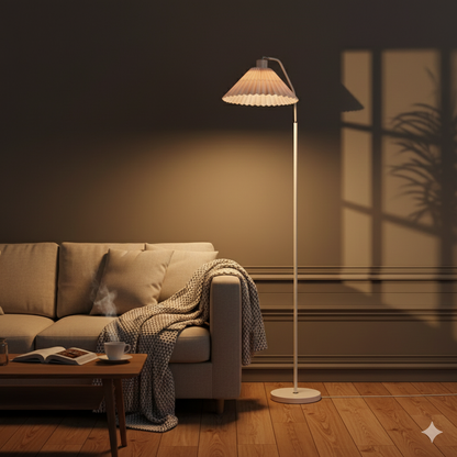 Pleated Paper Shade Floor Lamp