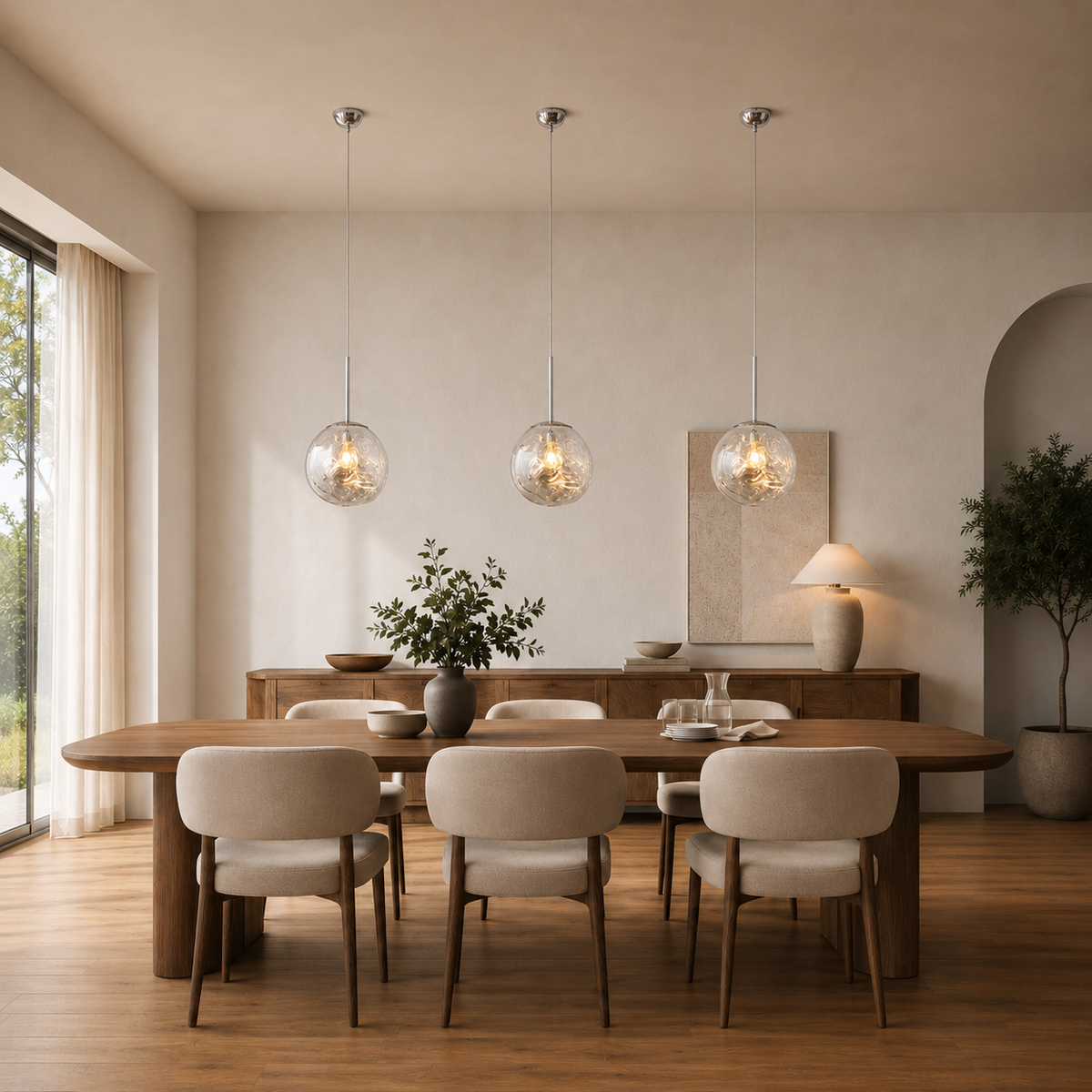 Prism crystal pendant light with adjustable cord