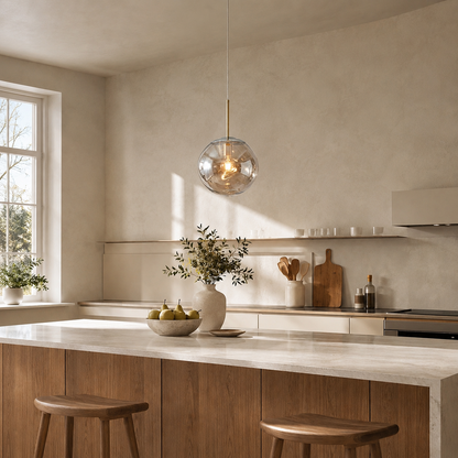Prism crystal pendant light with adjustable cord
