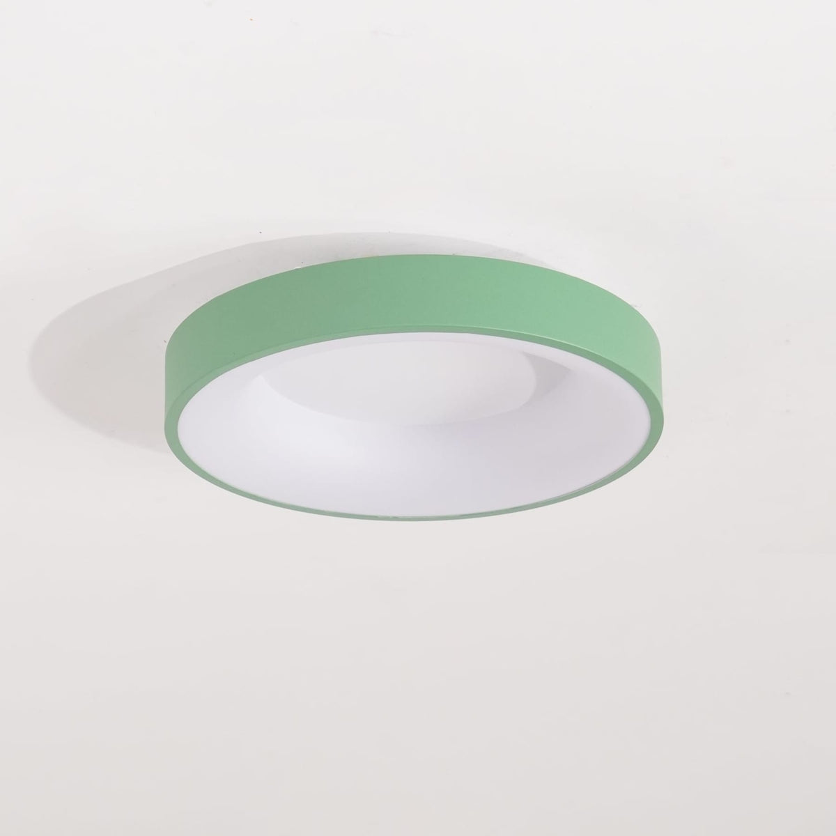 Green recessed-ring LED flush ceiling light switched off