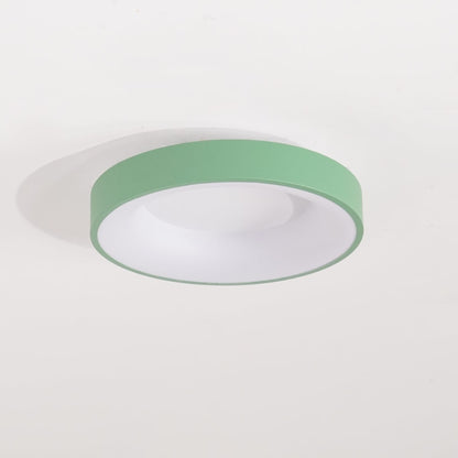 Green recessed-ring LED flush ceiling light switched off