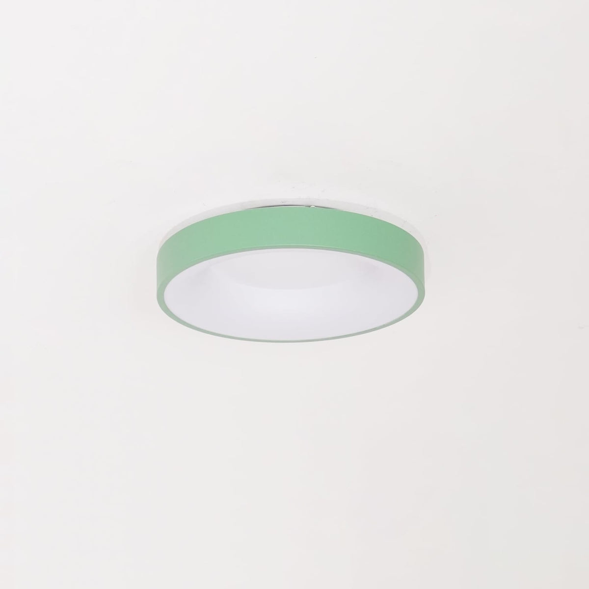 Green recessed-ring LED flush ceiling light switched off